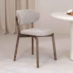 Eetkamerstoel Udar Geweven stof, kleur Donkerbruin