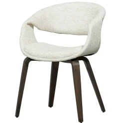 Eetkamerstoel Yossi Bruin houten onderstel, Geweven stof