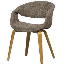 Eetkamerstoel Yossi Naturel houten onderstel, Geweven stof