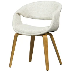 Eetkamerstoel Yossi Naturel houten onderstel, Geweven stof
