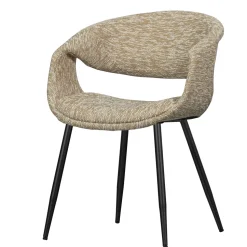 Eetkamerstoel Yossi Zwart onderstel, Geweven stof