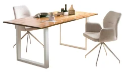 Eettafel Anissa Acaciahout en metaal, kleur Wit