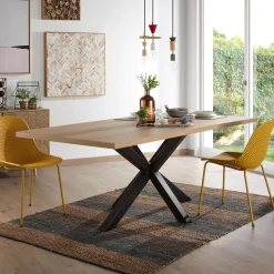 Eettafel Argo kleur Zwart/Eiken