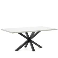 Eettafel Argo Melamine, kleur Wit/Zwart