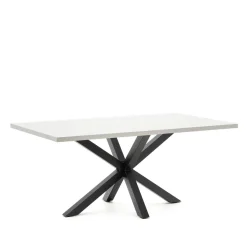 Eettafel Argo Melamine, kleur Wit/Zwart