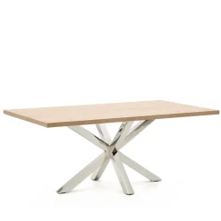 Eettafel Argo Melamine, kleur Naturel/RVS