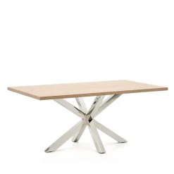Eettafel Argo Melamine, kleur Naturel/RVS
