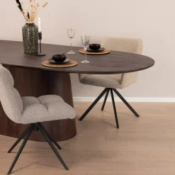 Eettafel Aron Deens Ovaal, Mangohout, kleur Bruin