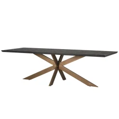 Eettafel Blackbone Eiken en Brass, 260 x 100cm