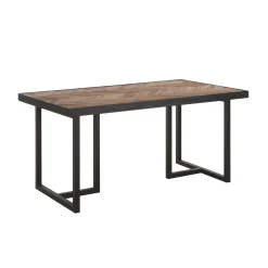 Eettafel Criss Cross Visgraat, Hout en staal