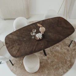 Eettafel Silvi Deens ovaal, Mangohout, kleur Bruin