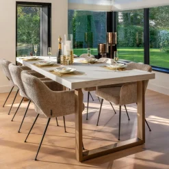 Eettafel Whitebone Visgraat Eikenhout, 235 x 100cm, kleur Verona Grey