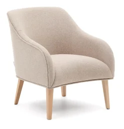 Fauteuil Bobly Naturel poot, kleur Beige