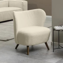 Fauteuil Bram Teddy, kleur Crème