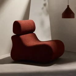 Fauteuil Club Bouclé, kleur Terracotta