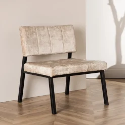 Fauteuil Delma Chenille, kleur Beige