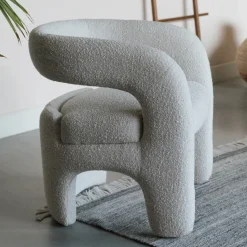 Fauteuil Genia Bouclé, kleur Off White