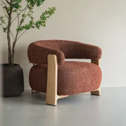 Fauteuil Granite Chenille en naturel essenhout