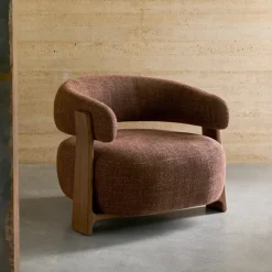 Fauteuil Granite Chenille en noten essenhout