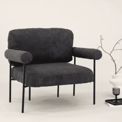 Fauteuil Jaquis Bouclé, kleur Donkergrijs
