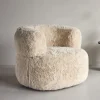 Fauteuil Kyanne Fake fur, kleur Off White