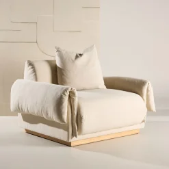 Fauteuil Lisa Linnenlook, kleur Beige