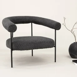 Fauteuil Mattheu Bouclé, kleur Donkergrijs
