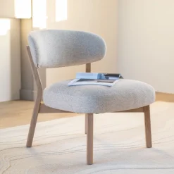 Fauteuil Mikky Eikenhout en stof