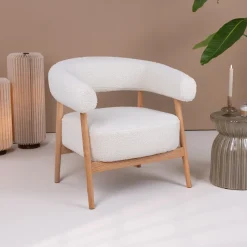 Fauteuil Mysa Teddy en eikenhout