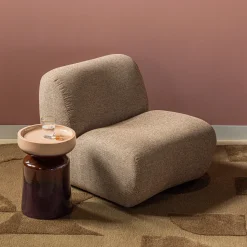 Fauteuil Nomu Chenille, kleur Lichtbruin