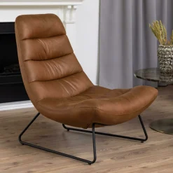 Fauteuil Otis Eco-leder, kleur Bruin