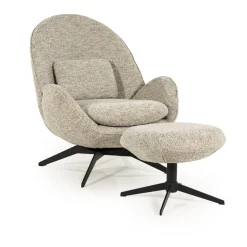 Fauteuil Ryan Met hocker, Bouclé