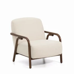 Fauteuil Sylo Chenille en walnoot