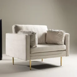 Fauteuil Tylan Rib, kleur Lichtgrijs