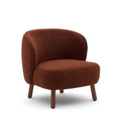 Fauteuil Ulit Bouclé, kleur Terracotta/Bruin