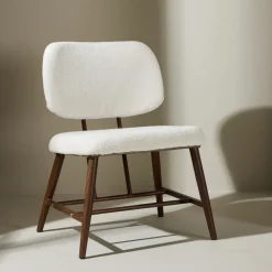 Fauteuil Valeri Bouclé, kleur Wit