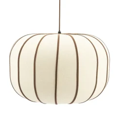 Hanglamp Cocoon Linnen en leder, 50cm, kleur Bruin