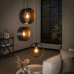 Hanglamp Dalvin Charcoal finish, 3-lamps