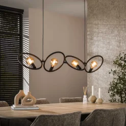 Hanglamp Davion Artic black finish, 4-lamps