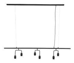 Hanglamp Edisa 6-Lamps, kleur Mat Zwart