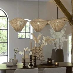 Hanglamp Felida 3-lamps, kleur Crème
