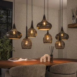 Hanglamp Henson Artic black, 4+3-lamps