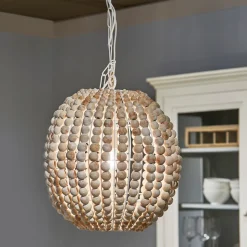Hanglamp Lattea Mangohouten kralen, 44cm