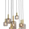 Hanglamp Lekar 9-Lamps, kleur Antiek Brons/Smoke