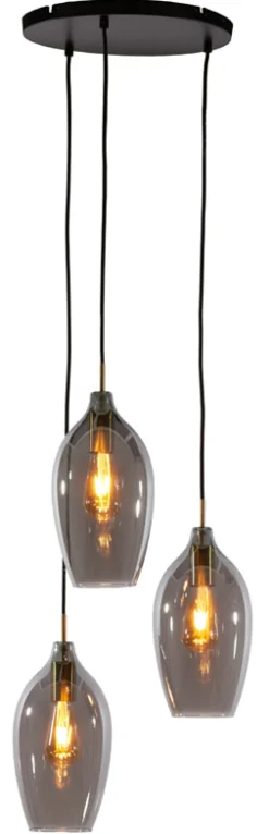 Hanglamp Lukaro kleur Smoke/Antiek Brons