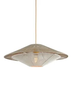 Hanglamp Lumbini Papiertouw, kleur Lichtgrijs