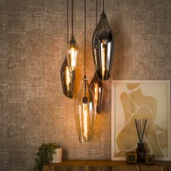 Hanglamp Luvia Glas, 5-lamps