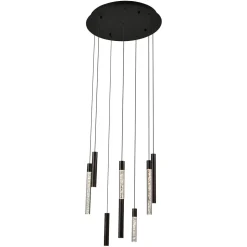 Hanglamp Oxley 8-lamps, kleur bronze