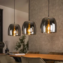 Hanglamp Rift Smoke glas, 3-lamps