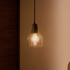 Hanglamp Silex Notenhout en glas, 13cm